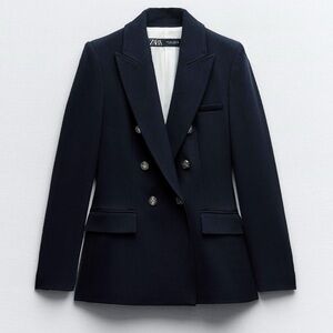 Zara Navy Double Breast Tailored Blazer NWT size XL New with Tags💥